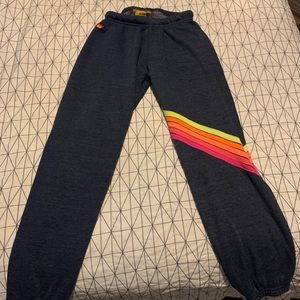Aviator Nation Navy neon stripe pants size small!